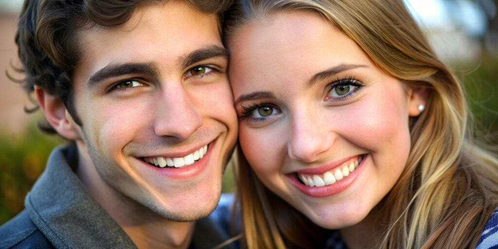 Paciente feliz mostrando su nueva sonrisa tras un tratamiento dental en Estambul/Antalya, Turquía