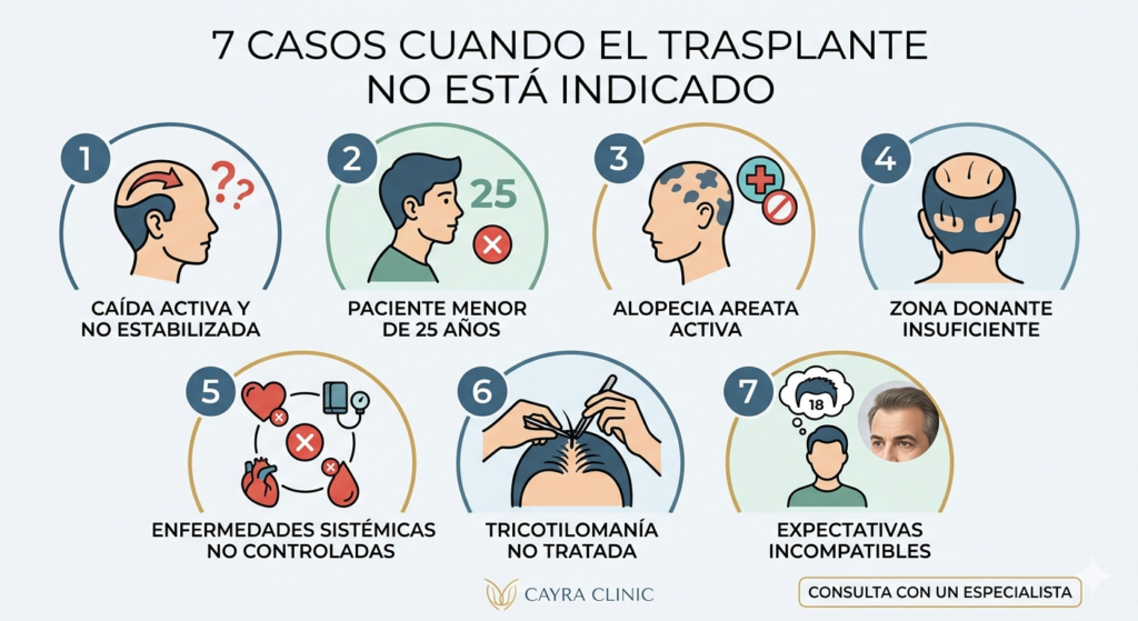 cuando no hacerse un trasplante capilar contraindicaciones Cayra Clinic