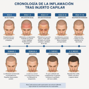 inflamación tras injerto capilar