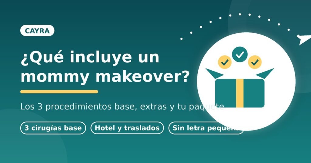 Qué incluye mommy makeover: procedimientos y paquete de Cayra