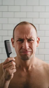hombre sin barba con aspecto triste