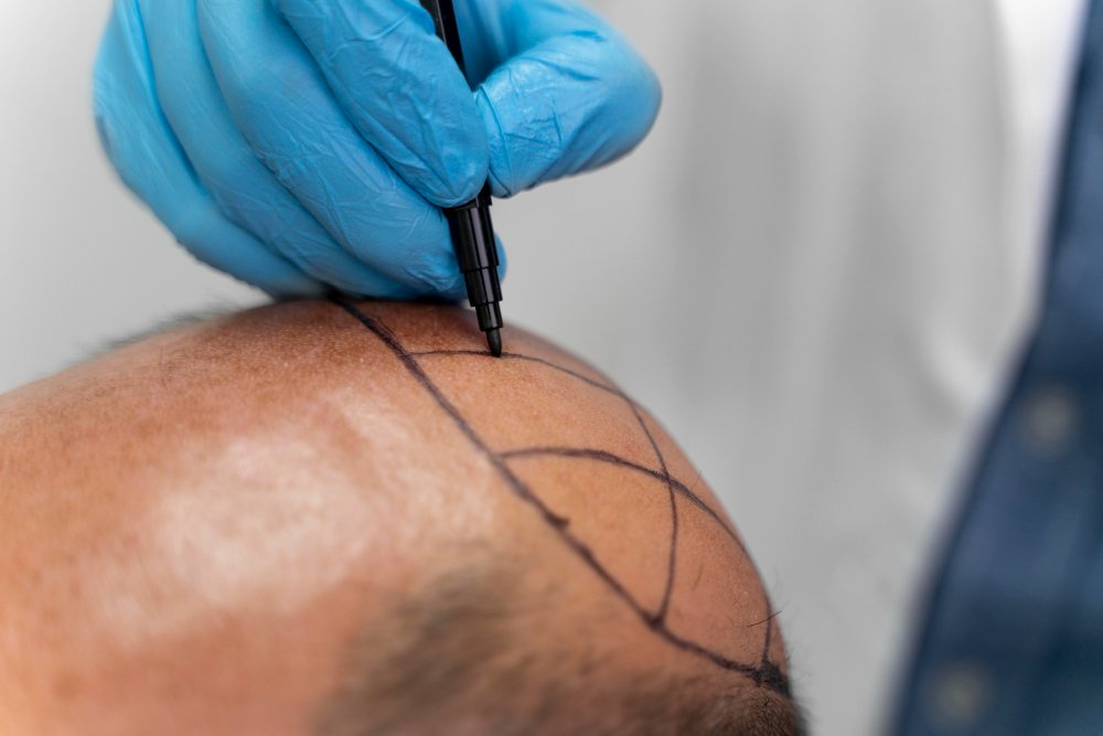 Fases del procedimiento DHI: extracción de unidades foliculares y colocación directa de implantes.